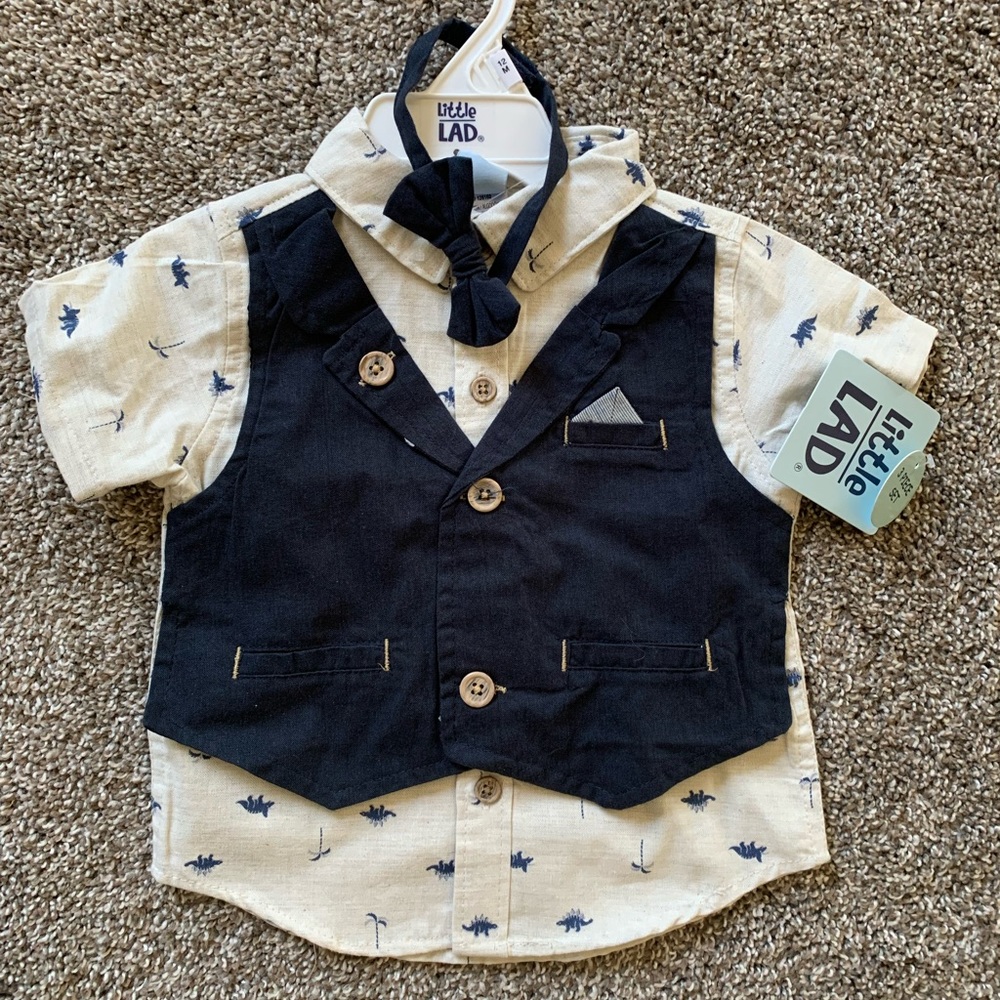 Button down dress shirt with bowtie